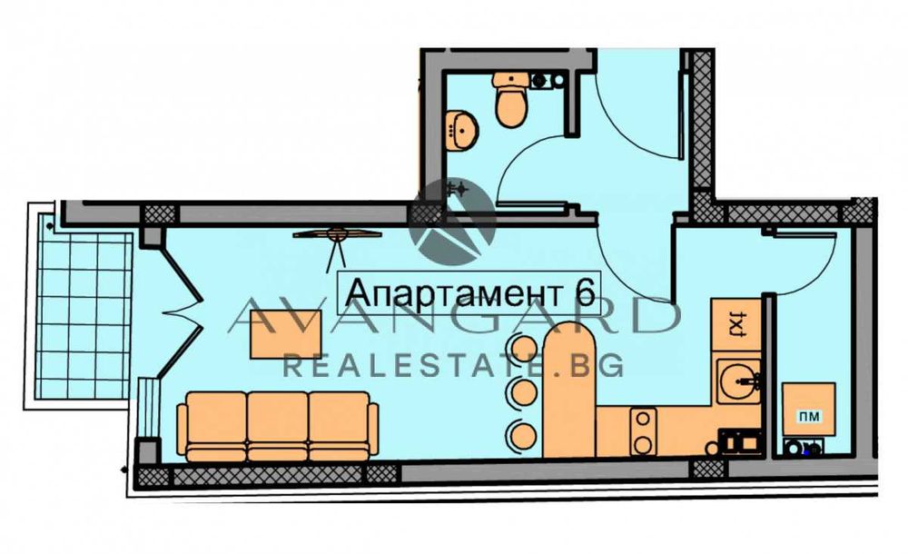 Продава се Едностаен апартамент в Пловдив, Христо Смирненски - 43 кв.м за 1512 €/кв.м - Снимка #1