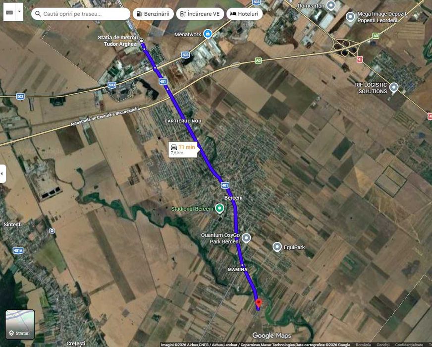 Teren 488mp Vidra Soseaua Principala dintre Berceni si Dobreni 90 euro