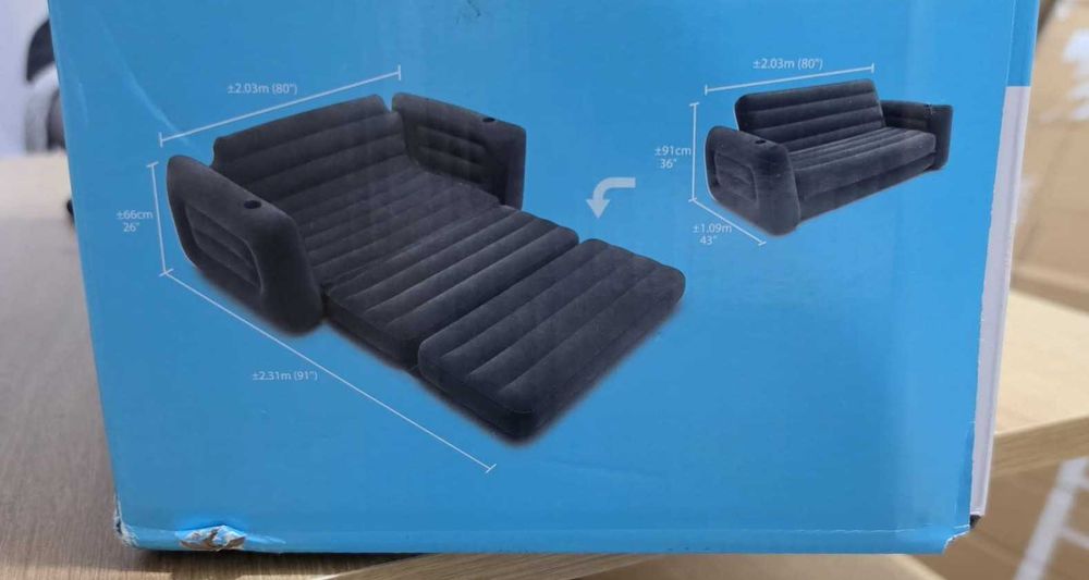 Saltea Intex 2‑în‑1 Sofa Bed – fotoliu + pat gonflabil, ca nou