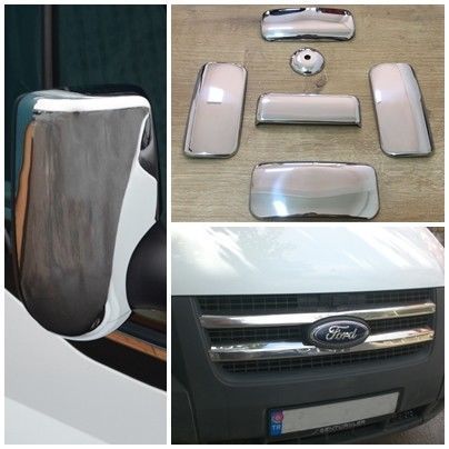 manere usi inox ford transit 2006-2014 husa capota,oglinzi cromate