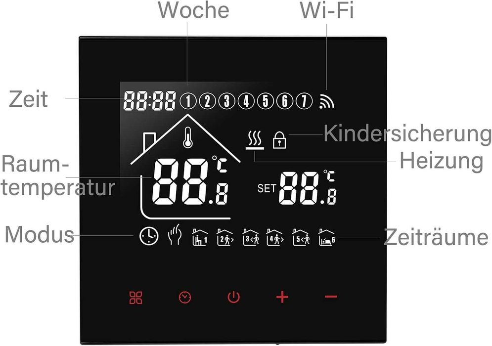 Termostat Beok WiFi,smart wireless inteligent încălzire prin pardoseală apă,boiler centrala termica,digital compatibil cu Alexa Google Home,3A,230V