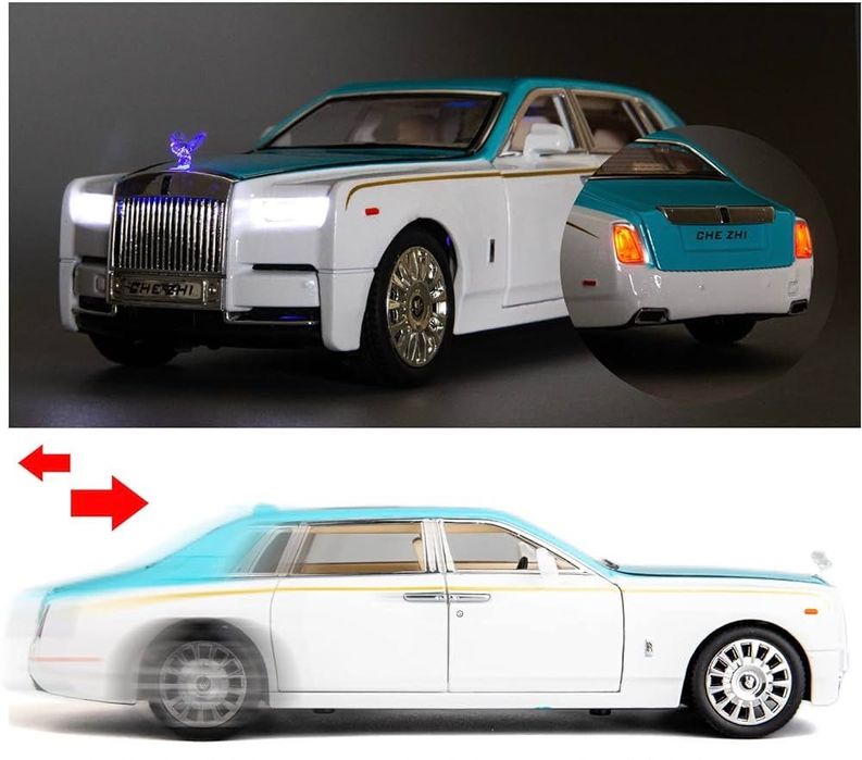 Метална кола светеща rolls royce phantom
