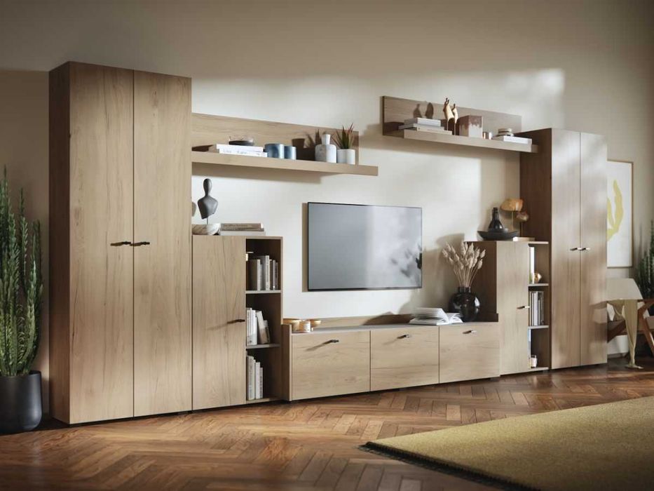 Living Silensia C3 DUO – Mobila sufragerie aspect lemn / bej