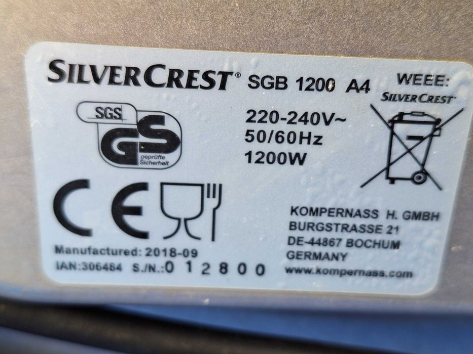 SILVERCREST | SGB 1200 A4 | mini cuptor electric***