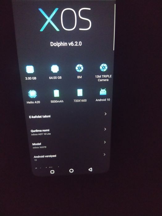 Infinix hot 10 holati yaxshi