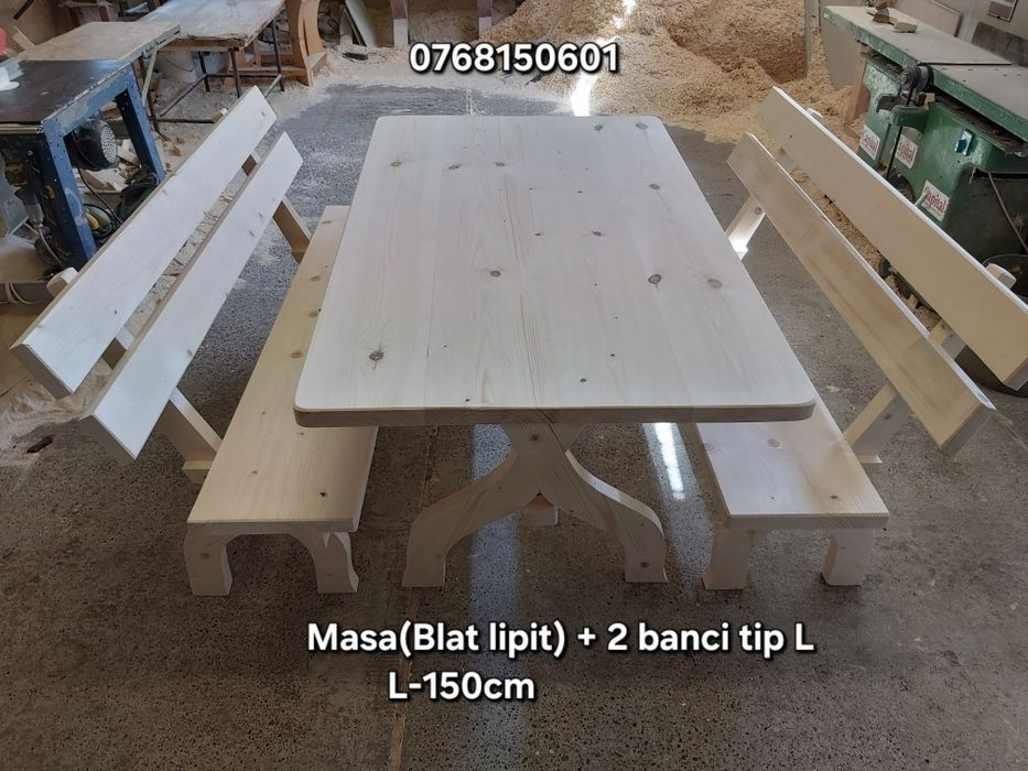 Masa cu scaune si banci / mobilier rustic scaune si banci. MESE TERASA