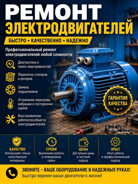 Ремонт и перемотка электродвигателей