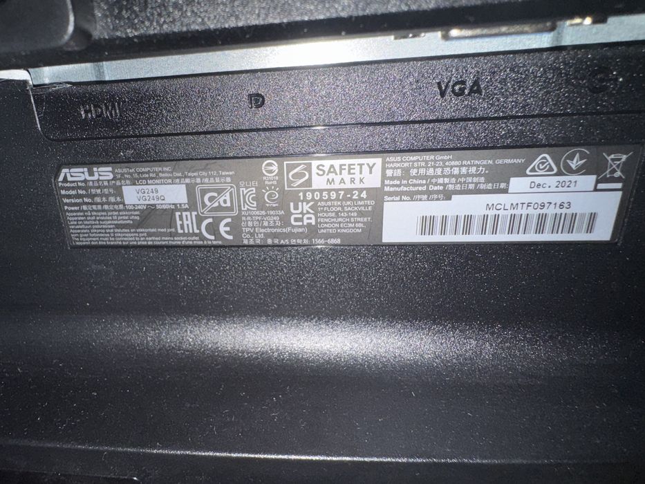 Монитор ASUS TUF Gaming VG249Q