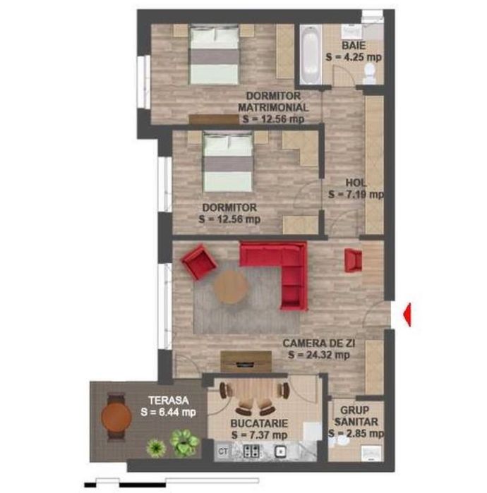 Greenfield-Baneasa, ap. 3 camere de inchiriat