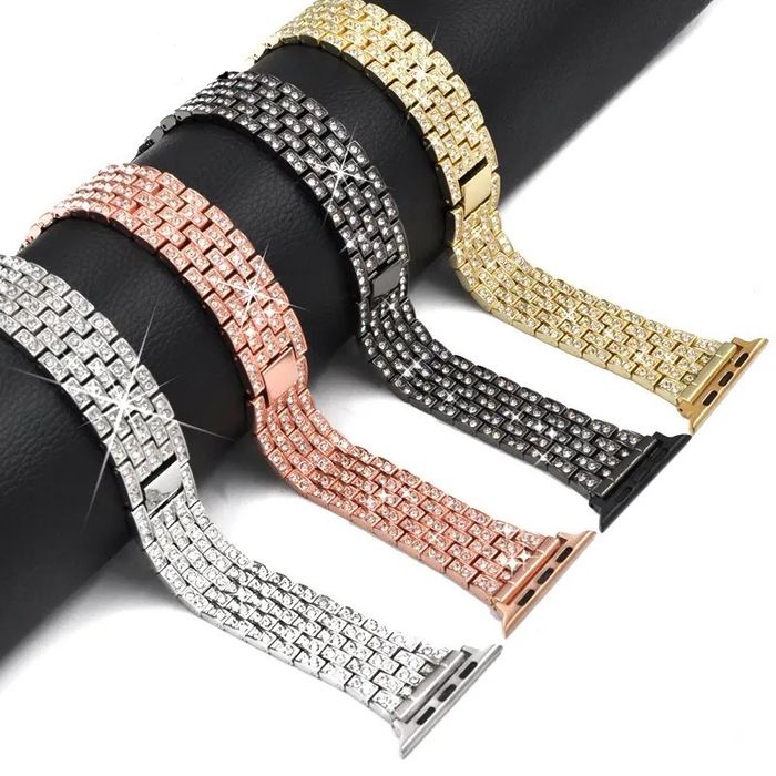 Стоманена каишка с камъчета за Apple Watch ULTRA/SE/11/10/9/8/7