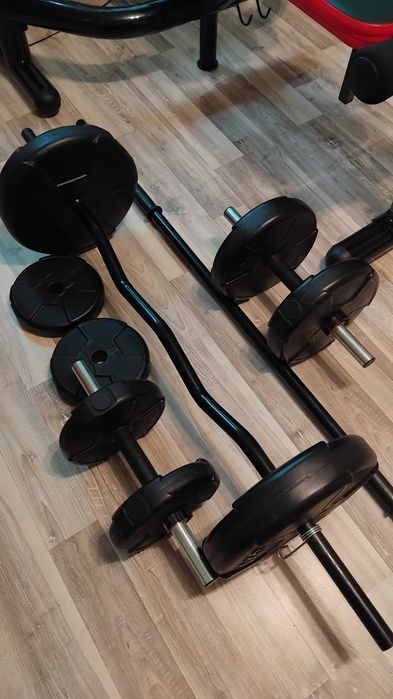 Set haltera si gantere reglabile de 40 KG