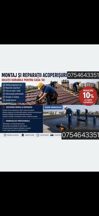 Executam acoperise și reparații