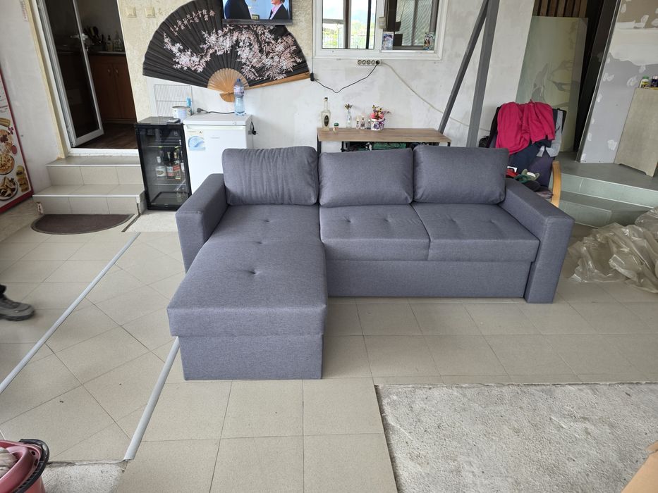 Чисто нови ъглови дивани, разтегателни с ракла