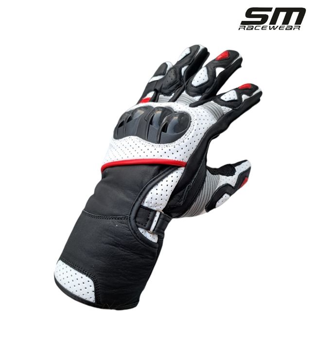 Manusi moto piele naturala SM Alp Red-White-Black S, M, L, XL, 2XL Noi