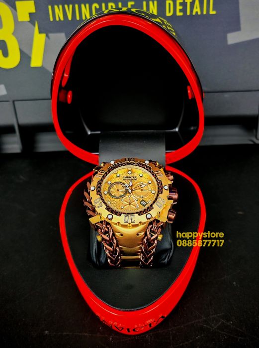 часовник INVICTA Gladiator Brown and Gold 60 mm, Инвикта нов