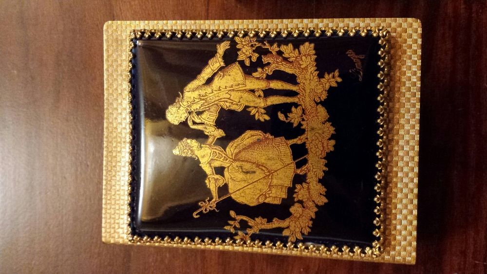 Set suporti țigări-chibrituri,porțelan Limoges,suflat aur 22k,vintage