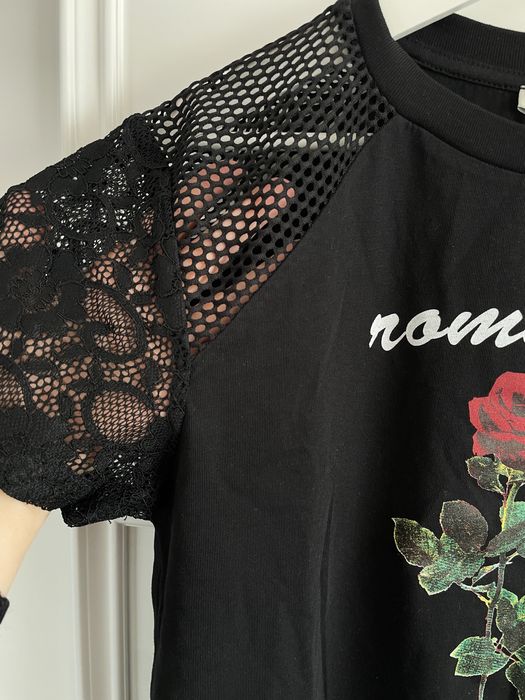 Дамска черна тениска