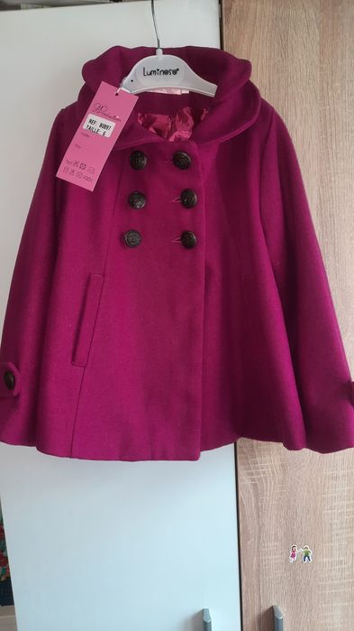 Детско разкроено палто с двуредово закопчаване