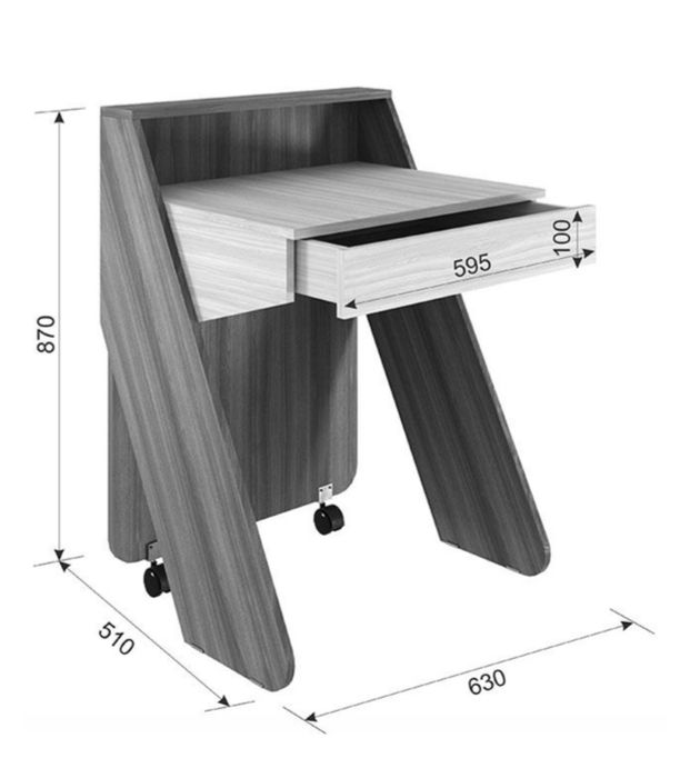 Компьютерный стол для ноутбука с оргстеклом