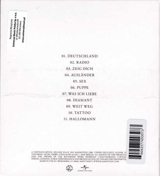 CD Rammstein - Untitled 2019