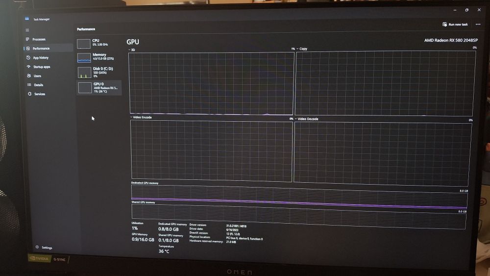 Gaming Pc radeon rx 580 8gb Vram, 16gb ram ddr4, ryzen 5 3600 4.2GHz