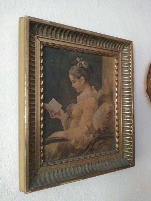 Картина Дамата с книгата.