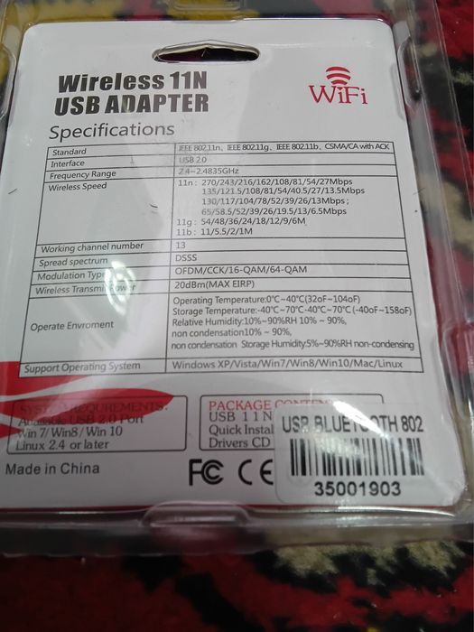 Адаптер приёмник вайфай usb wifi с диском