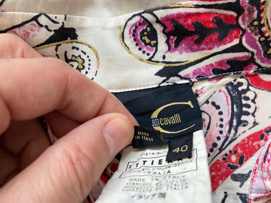 Just Cavalli Animal Print женска копринена блуза коприна IT40 / S / 36