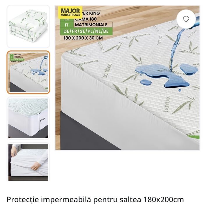 Protectie impermeabila saltea 180x200