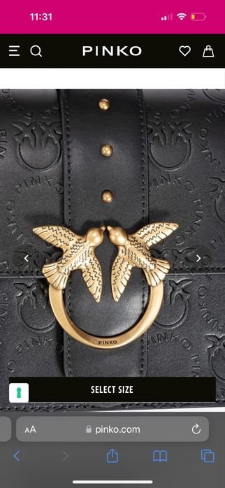 PINKO оригинална чанта от естествена кожа с кутия и противопрахова