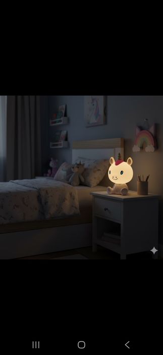 Lampa de Veghe Unicorn cu 3 Nivele de Lumina & Cablu USB,