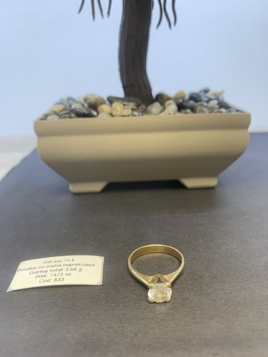 Inel aur 14 k certificat anpc