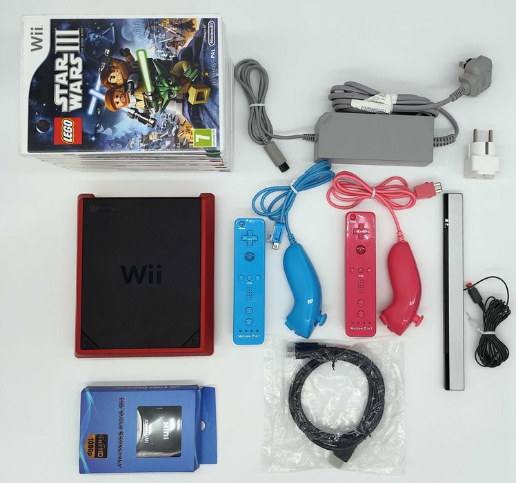 Пълен Комплект Nintendo Wii Mini за двама играчи + над 100 игри