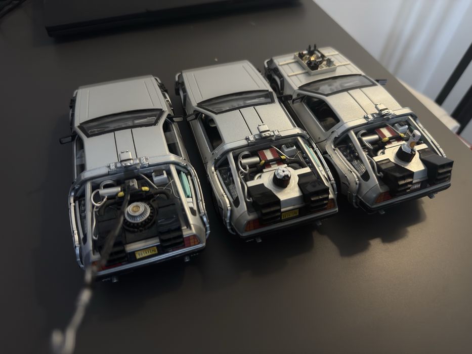 Set Pachet 3 machete DeLorean Time Machine Back to the Future Colecție completa 1/24 Scale