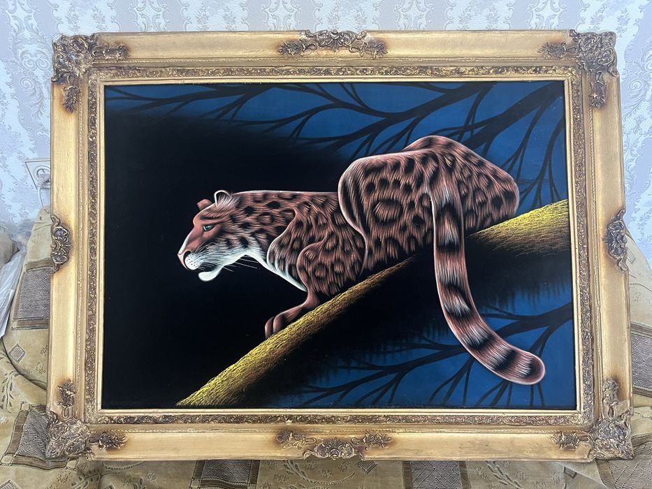 Картина на бархате барс