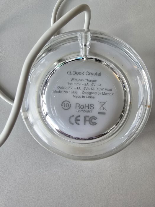 Incarcator wireless prin inductie MOMAX Q.Dock Crystal 10W