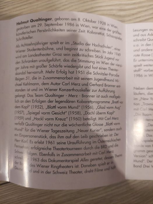 Helmut Qualtinger 2 kasete Best of Audiobook