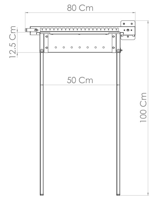 Grill inox pe carbuni pentru frigarui-Tecnoroast Italia