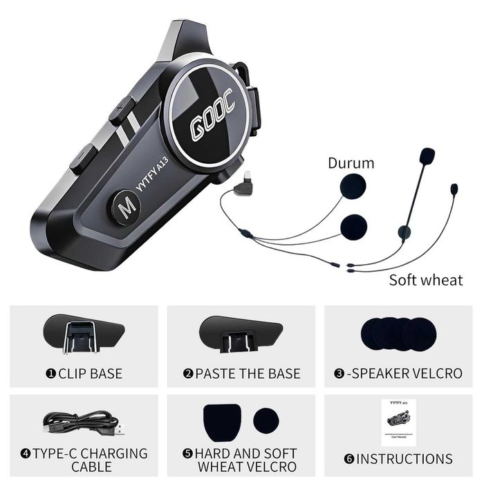 Нов интерком за каска YYTFY Мотоциклетни Bluetooth слушалки ...