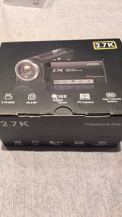Camera Video Delmodes 2.7K 56Mp Cu Lumina De Umplere Led