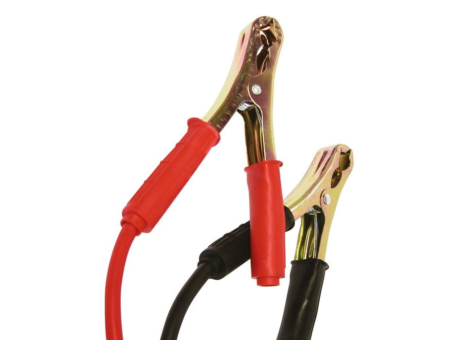 Cabluri transfer curent baterii Carpoint 16mm2, 2.3 m, pentru 12V si 24V, cu clesti metalici si manere izolate