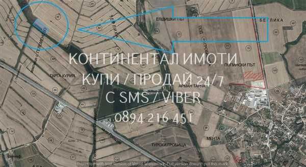 Код 70097. Земеделска земя - оризище 11500м2, кат. 5, сега ползвана като нива на около 500м от АМ Тракия