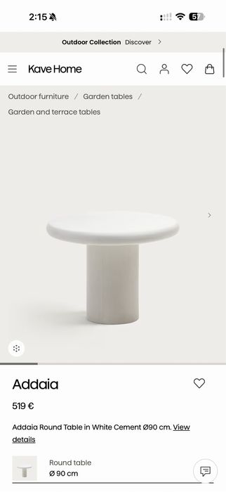 Masa Kave Home Ciment