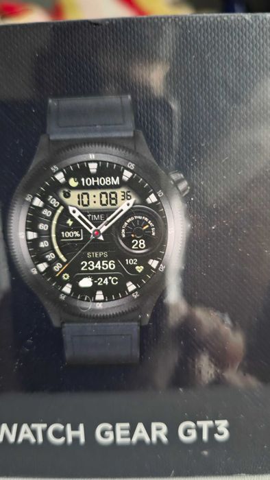 Smartwatch KUMI WATCH Gear GT3 AMOLED, silver, metal, AI, bonus