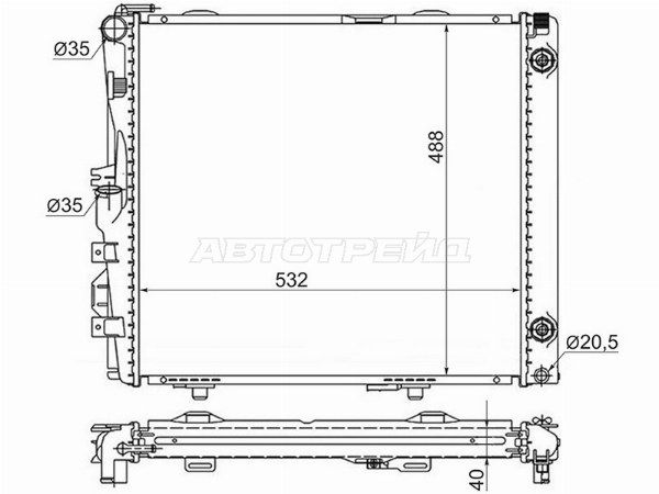 Радиатор охлаждения двигателя  Mercedes-benz E200