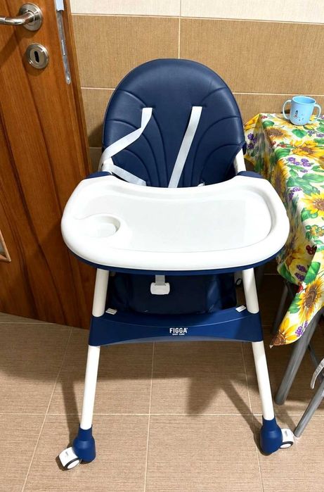 Scaun copii , Scaun de masa copii , Scaun de masă pentru copii FIGGA Baby Care – bleumarin, cu tavă