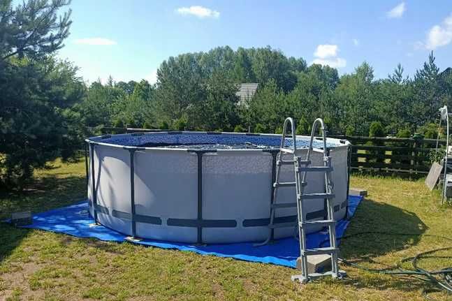 Piscina Bestway Steel Pro Max, 457x122cm, 16.000 litri, cu pompa de filtrare, scara si prelata.+  SIGILATA