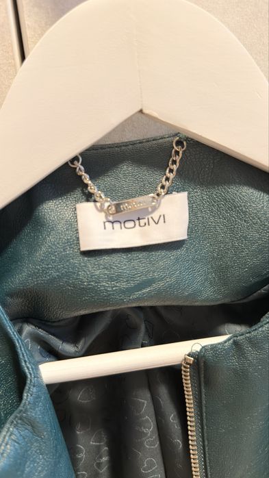 Jachetă Motivi verde petrol, piele ecologică, nouă, mărimea 36 (IT40)