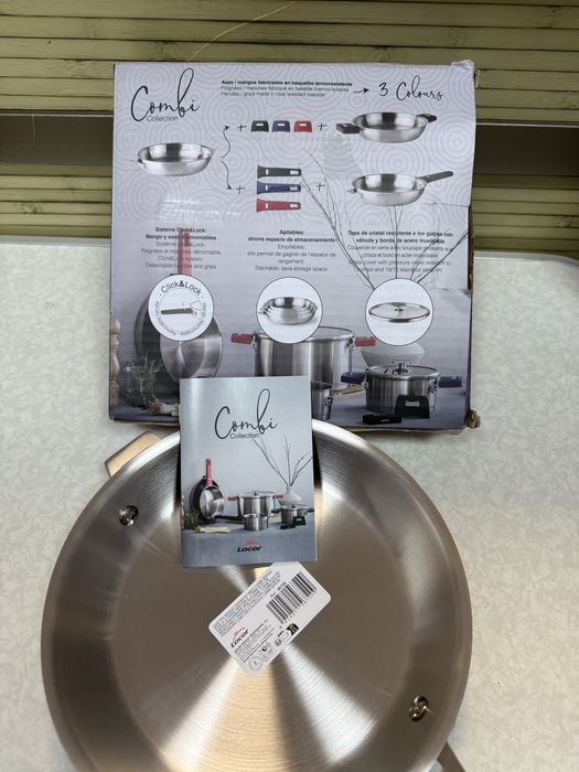 Подвижен комбиниран тиган от неръждаема стомана 20 см