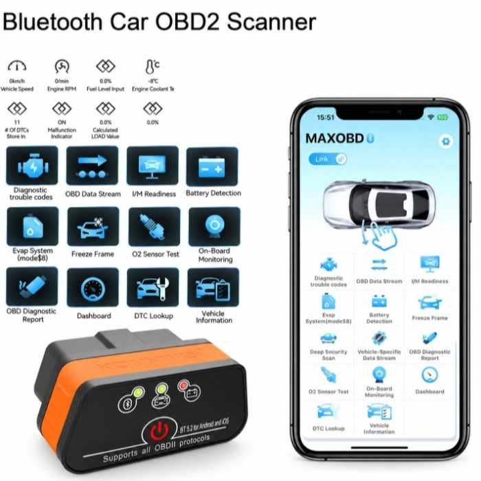 Автодиагностика OBD2 Automat-Скенер iCar 3, Bluetooth 5.2